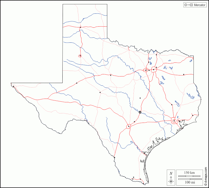 Texas Free Map, Free Blank Map, Free Outline Map, Free regarding Blank City Map Template