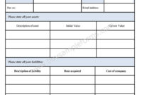 The Exciting Basic Financial Statement Template. Statement intended for Blank Personal Financial Statement Template
