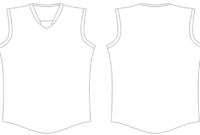 V-Neck Sleeveless Shirt Sketch Illustration, T-Shirt intended for Blank Basketball Uniform Template