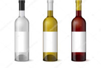 Wine Realistic 3D Bottle With Blank White Label Template inside Blank Wine Label Template
